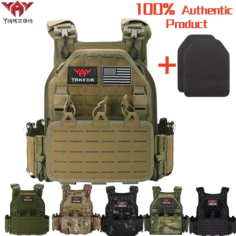 

YAKEDA Tactical Vest 6094 Fast detachable light laser cut outdoor hunting black gear carry vest of high quality