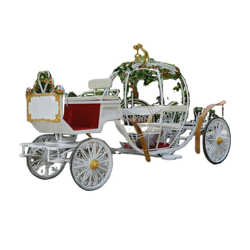

Mini White Electric Cinderella Classical Pumpkin Wedding Prinss Royal Horse Drawn Carriage