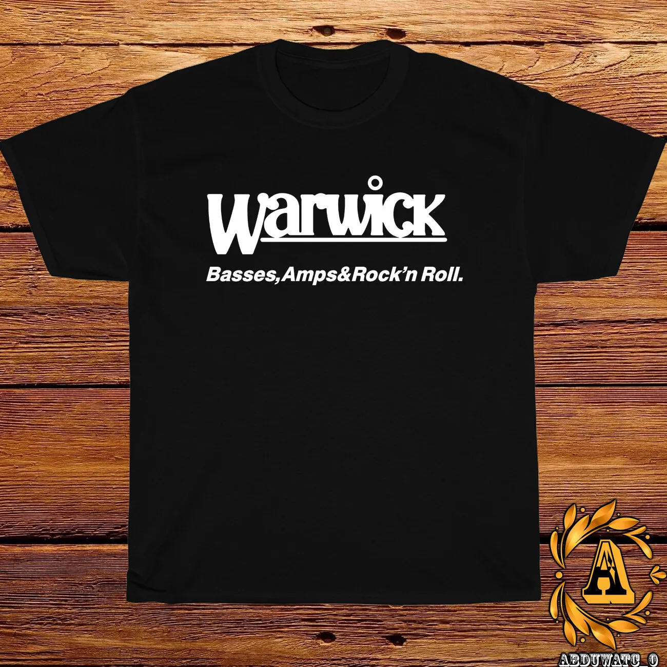 Camiseta con logotipo de Warwick Bass Guitars, color negro/gris deportivo/blanco/azul marino/rojo, S5XL