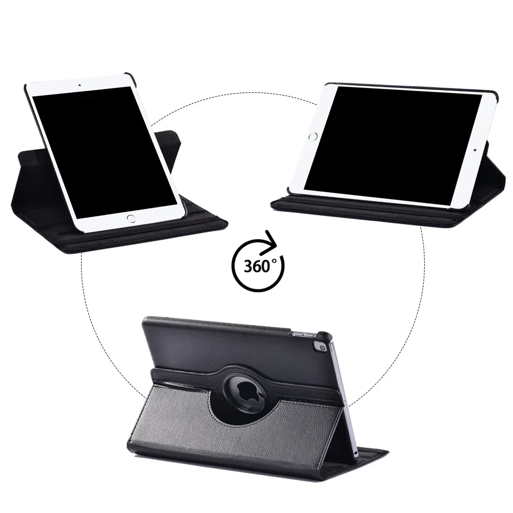 Tablet Case for Apple Ipad 2/Ipad 3/Ipad 4 9.7 Inch 360 Degree Rotating PU Leather Stand Cover Case Dustpoor + Free Stylus