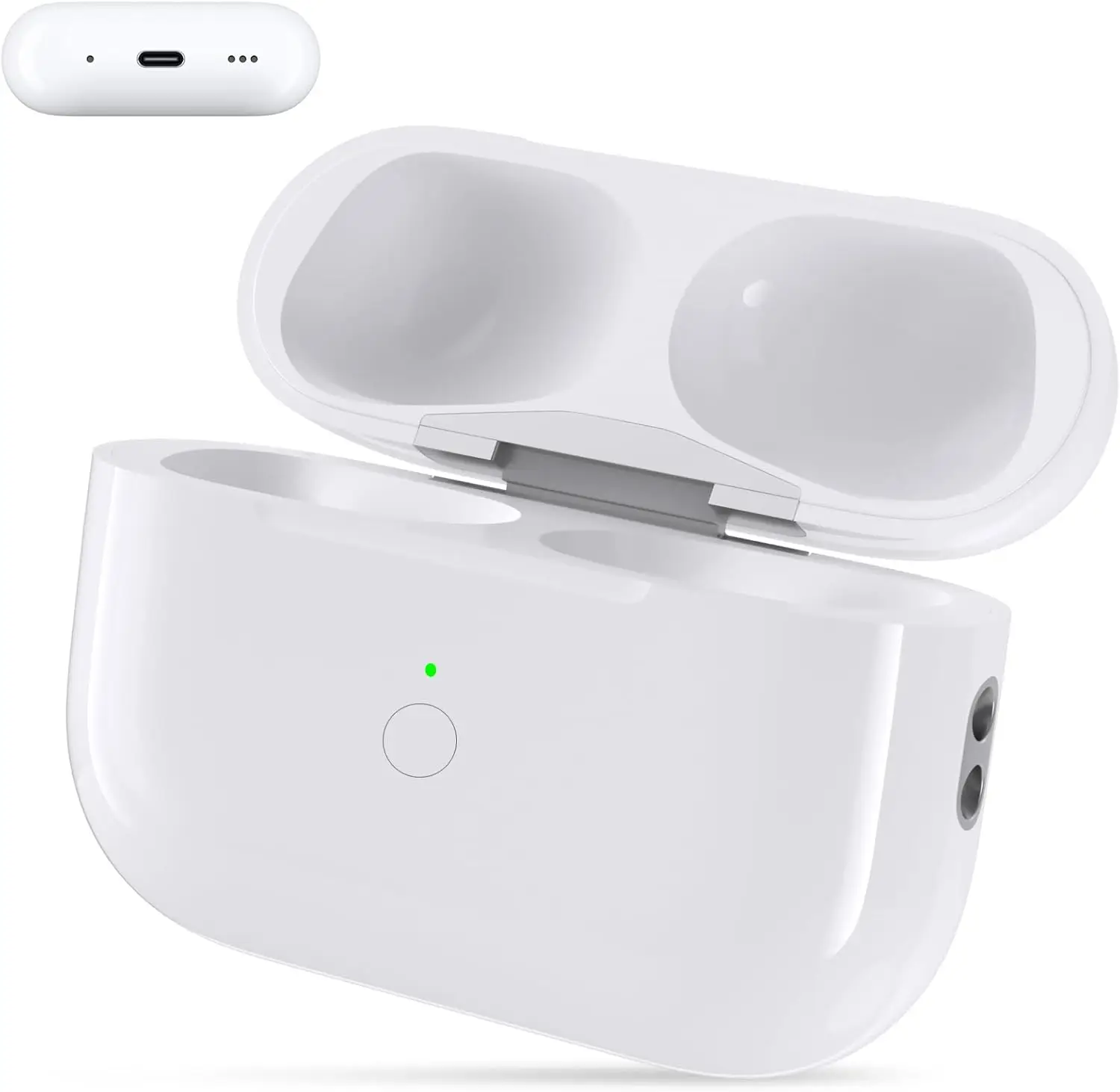

Сменный зарядный чехол для третьей вечеринки для AirPods Pro 1-го и 2-го поколения, порт USB-C, кнопка синхронизации Bluetooth, только чехол