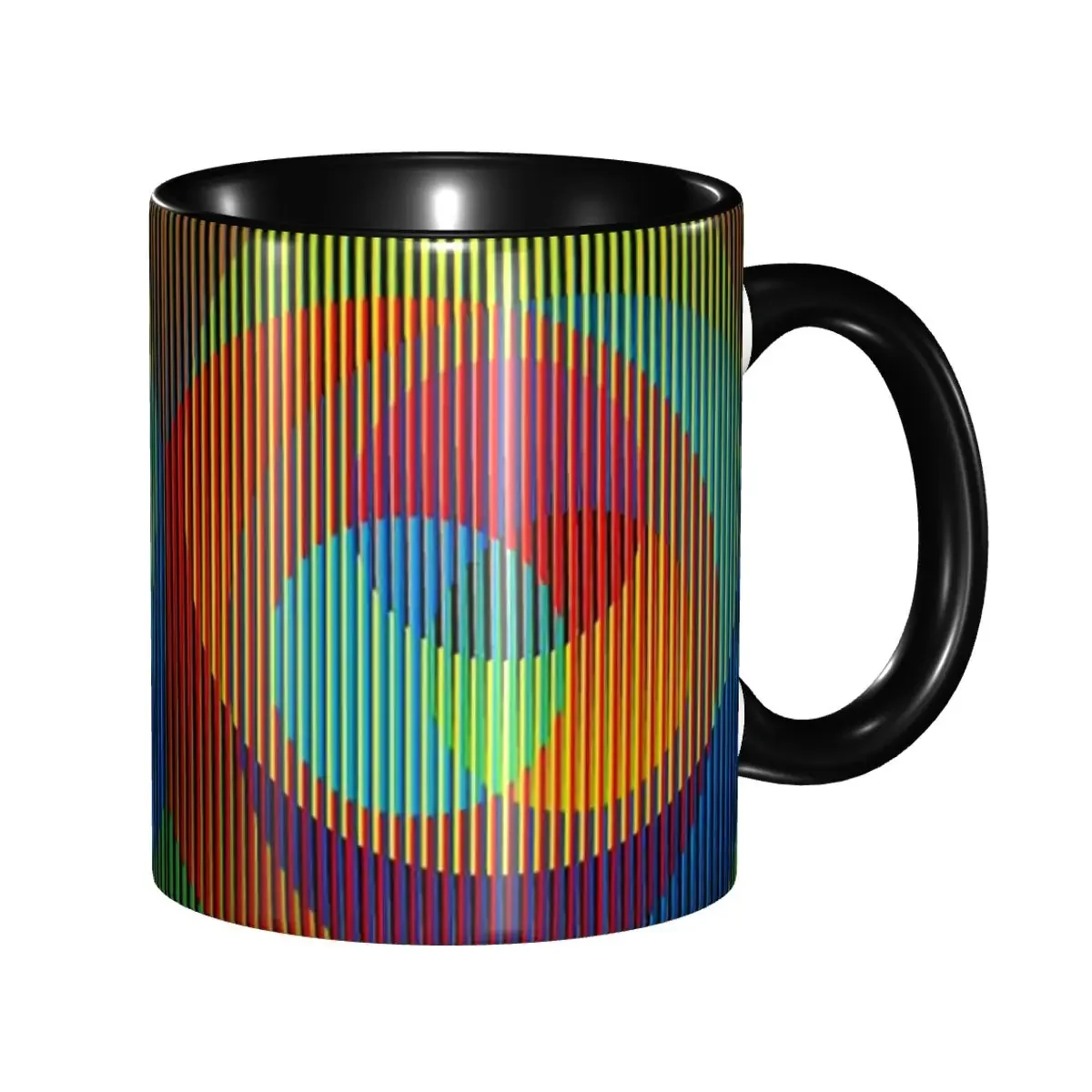 DIY Carlos Cruz Diez Kinetic And Optical Art Ceramic Mug Custom Coffee Cup Creative Present