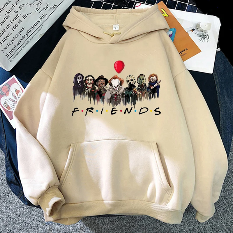 

Horror Friends Funny Cartoon Unisex Hoodies Aesthetic Anime Winter Tops Casual Graphic Grunge Sweatshirts Long Sleeve Pullovers