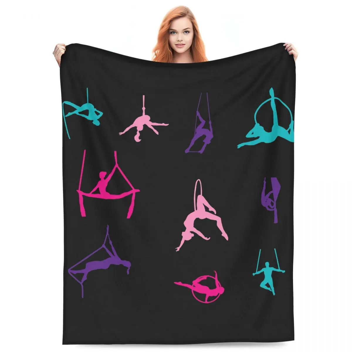 Dance Rhythmic Gymnastics Pattern Blankets Fleece Sofa Throw Blanket Multi-function for Couch Bedding Office Throws Bedspread