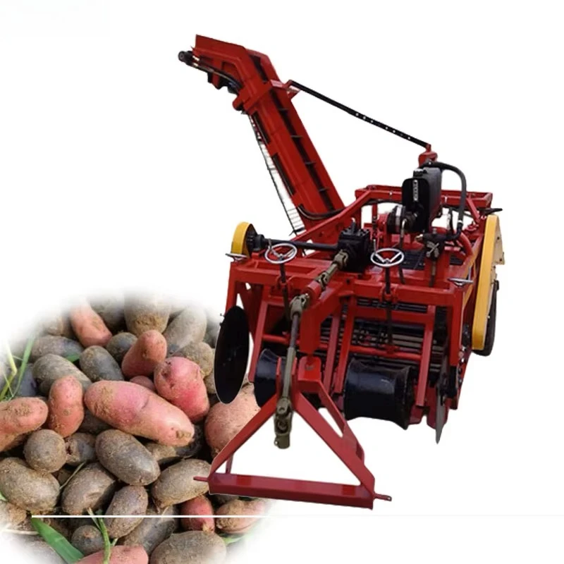 Full Hydraulic Driven Potato Combine Harvester Double Row Vibrating with Auto Loading for Potato Onion