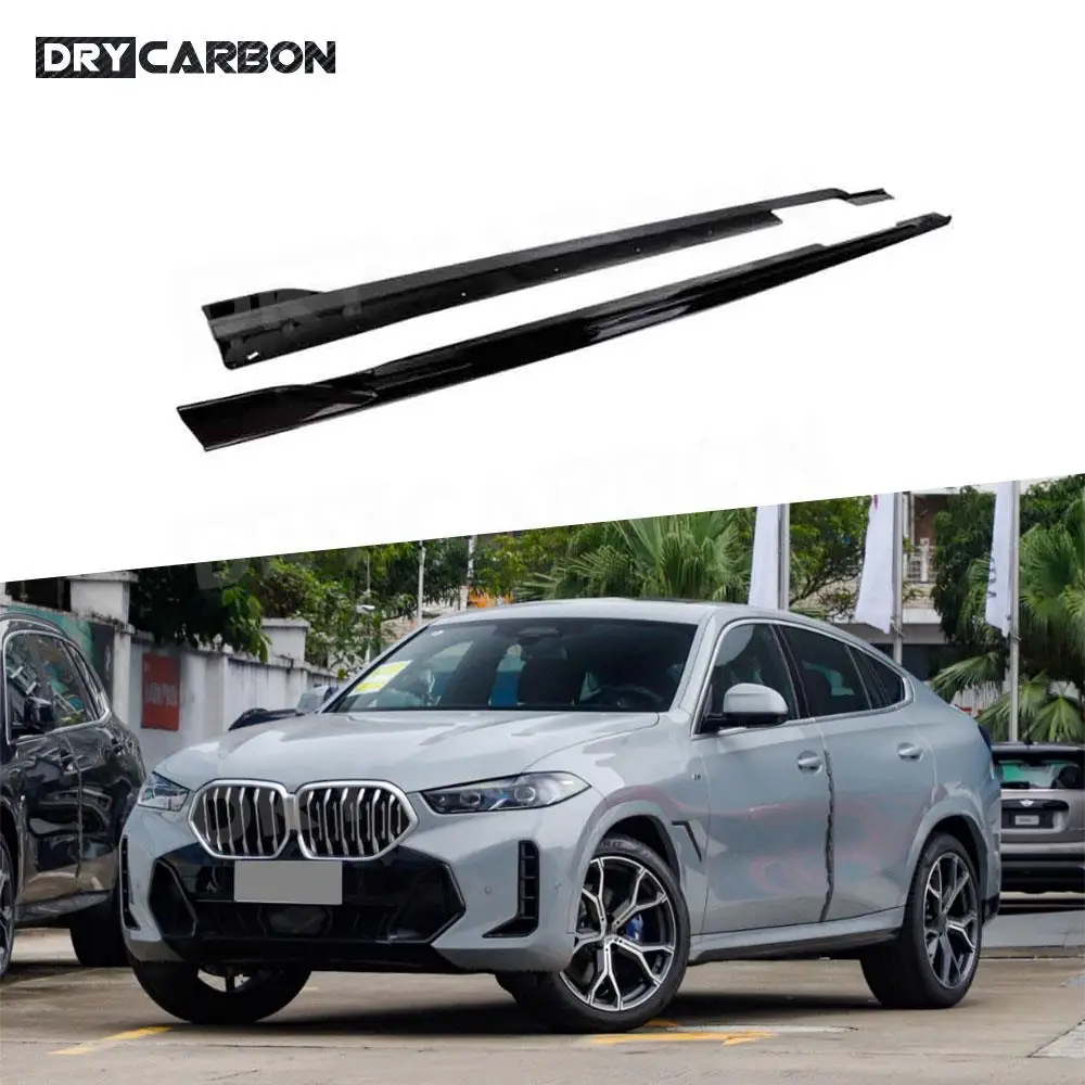 

Carbon Fiber Side Skirt Lip Rocker Panels Extension For BMW X6 G06 LCI Sport 2023+ ABS Car Styling Bodykits Accessories