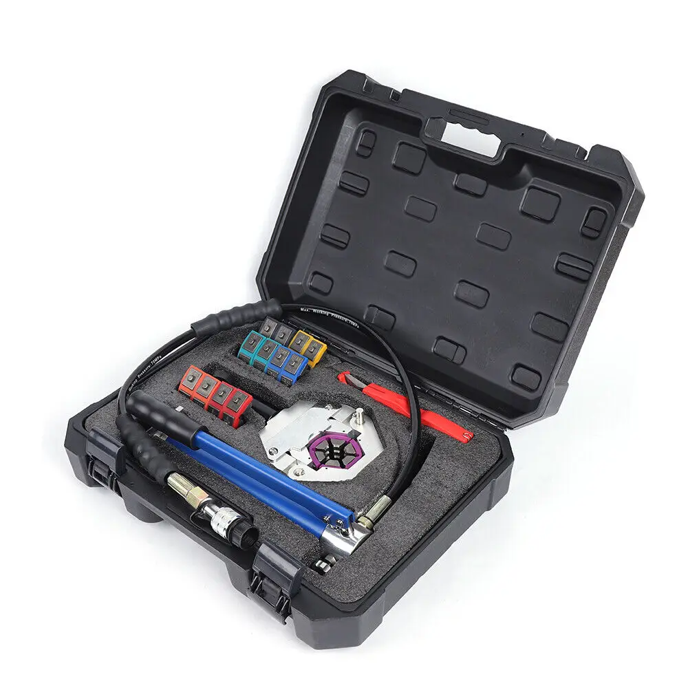 Draagbare Ac Slang Crimper Kit Met 7Dies Hydraulische Slang Crimpgereedschap Hydraulische Pers Auto Airconditioning Reparatie Set - afbeelding 1
