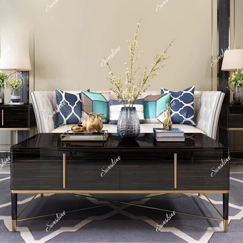 

Simple modern living room coffee table combination light luxury storage floor cabinet