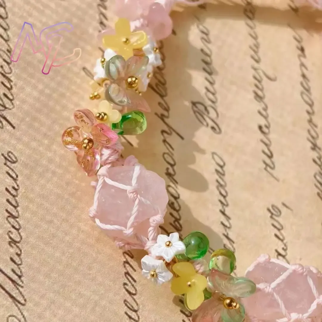 Pulsera de flores de cristal de Jade Natural, brazalete de diseño exquisito, joyería de moda de piedras preciosas reales para niñas jóvenes, el mejor vendedor, regalo de vacaciones