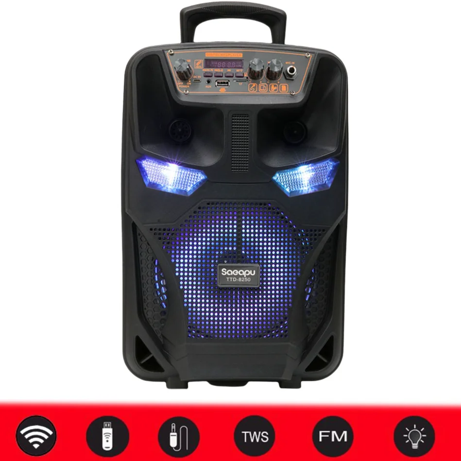 Large Wireless Bluetooth Speaker Stereo Sound Portable Speaker Support FM Radio Subwoofer Outdoor Speaker for Home Party Travel