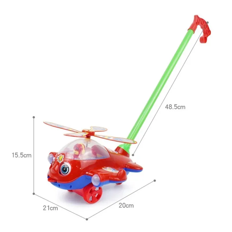 Cartoon Airplane Toy Trolley Educational Toy for Kids Toddler Children Children's Learning Walking Hand Push Aircraft Toy Push