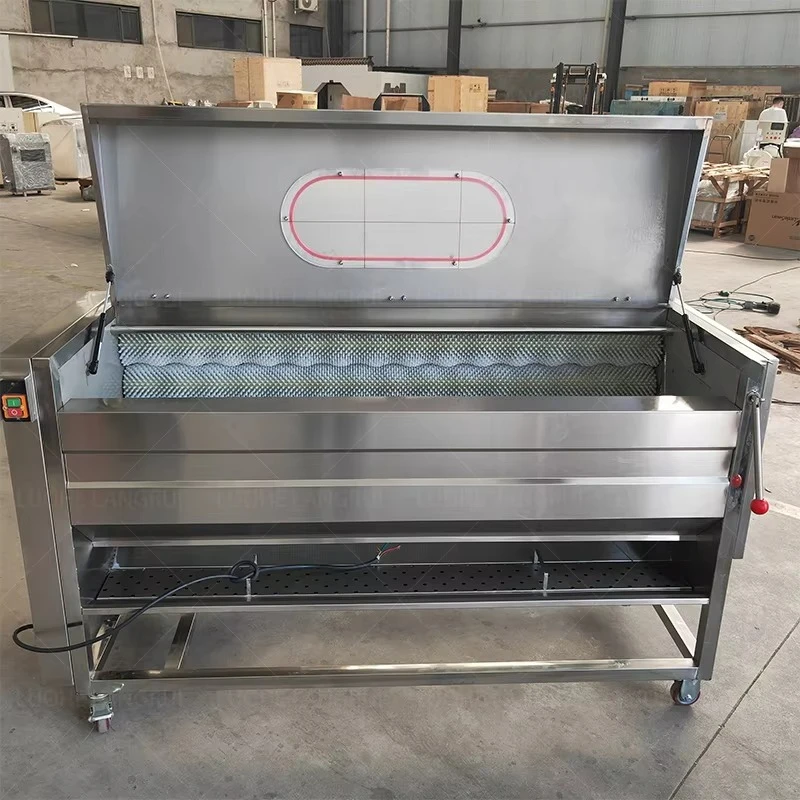Automatic industrial 150 kg/h potato ginger carrot roller cleaning bot manipulation peeling machine potato washing machine