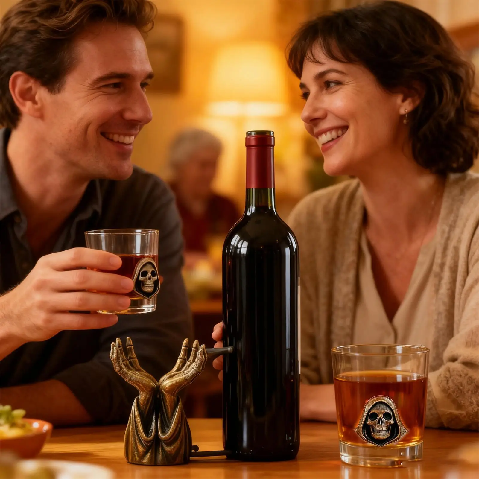 

Liquor Holder Gothic Skeletal Hand Whiskey Cup Rack Bourbon Bottle Holder For Cabinet Sideboard Bourbon Whiskey Liquor Alcohol