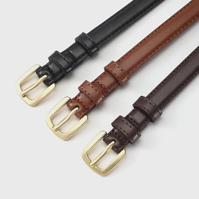 Damengürtel mit passender Westernhose, 2 cm breit, PU-Leder, Metallschnalle, schlichte, vielseitige Dekoration – Detail 11