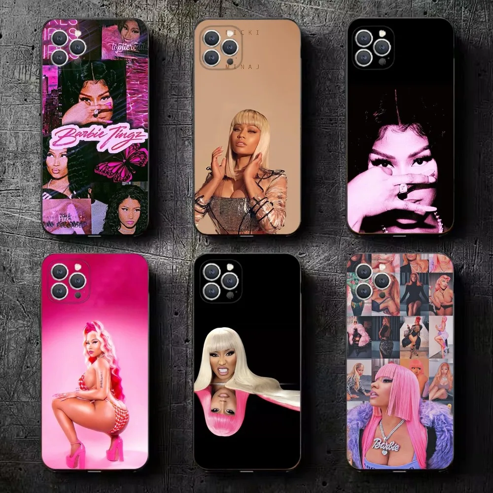 

Hot Singer N-Nicki M-Minaj Phone Case For iPhone 16,15,14,13,12,11,Plus,Pro Max,XS,X,XR,SE,Mini,8,7 Soft Silicone Black Cover