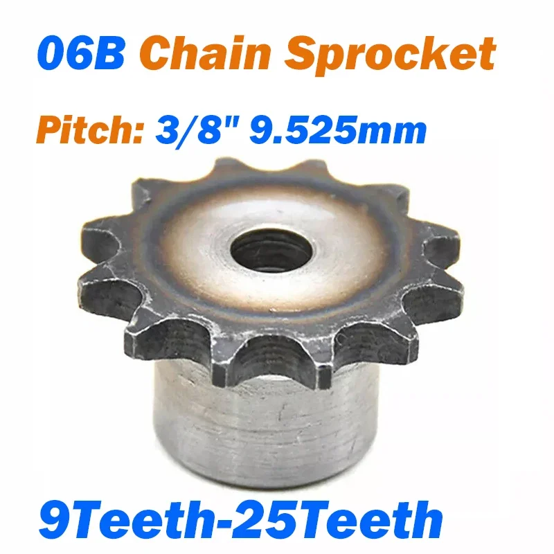 Roller Chain Drive Sprocket With Step 06B 9-24T Pitch 3/8