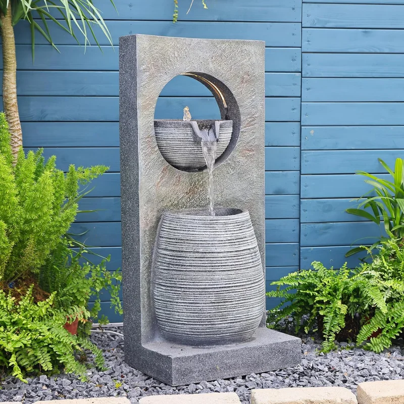 custom.Home Decoration Indoor Outdoor Waterfall Garden Feature Fountain Modern Floor Fountain Deck Porch Back