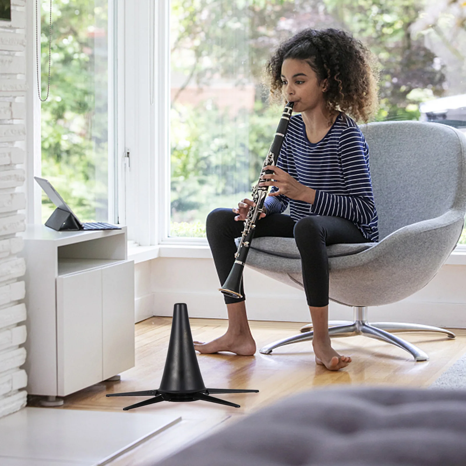 

Clarinet Stand Detachable Folding Five Leg Portable ABS Metal Clarinet Holder Support Stable Gift for Musicians