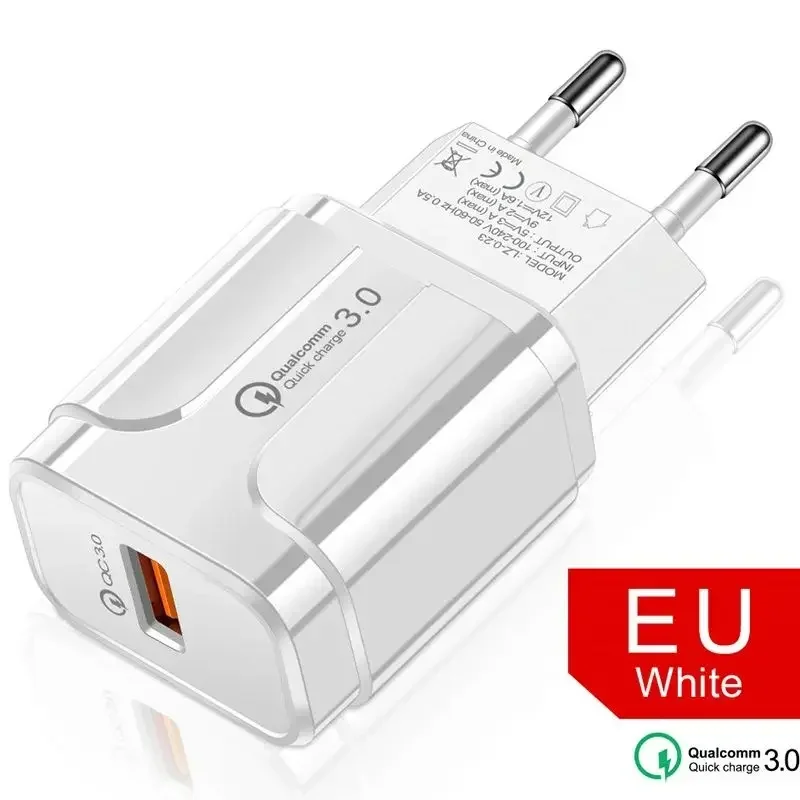 Quick Charge QC 3USB Wall Charger,1Port Adapter (QC 3.0&5V 3A) Adaptive Fast Charging Block Compatible for Mobie Phone adaptador