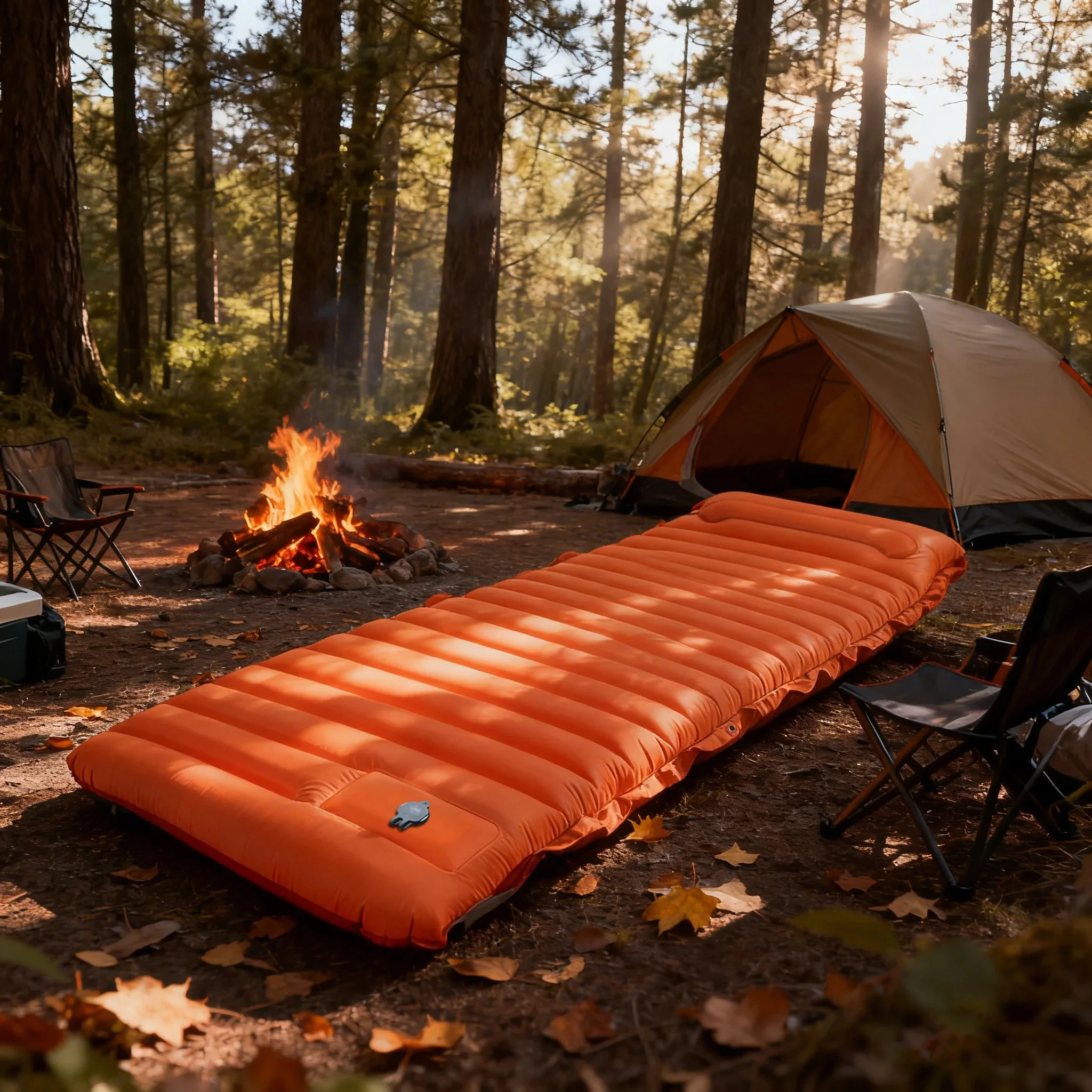 4 Inch Extra Thick Camping Sleeping Pad Self-Inflating Spliceable Mat for Outdoor Hiking And Fishing