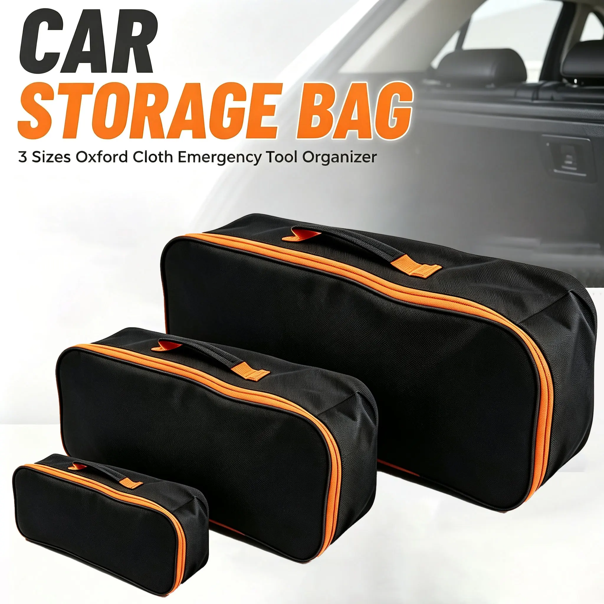 3 Sizes Tool Pouch With Zipper,Tool Bag For Screw Plier Wrench Screwdriver Mechanic Car Vacuum Hand Power Tool Storage Organizer