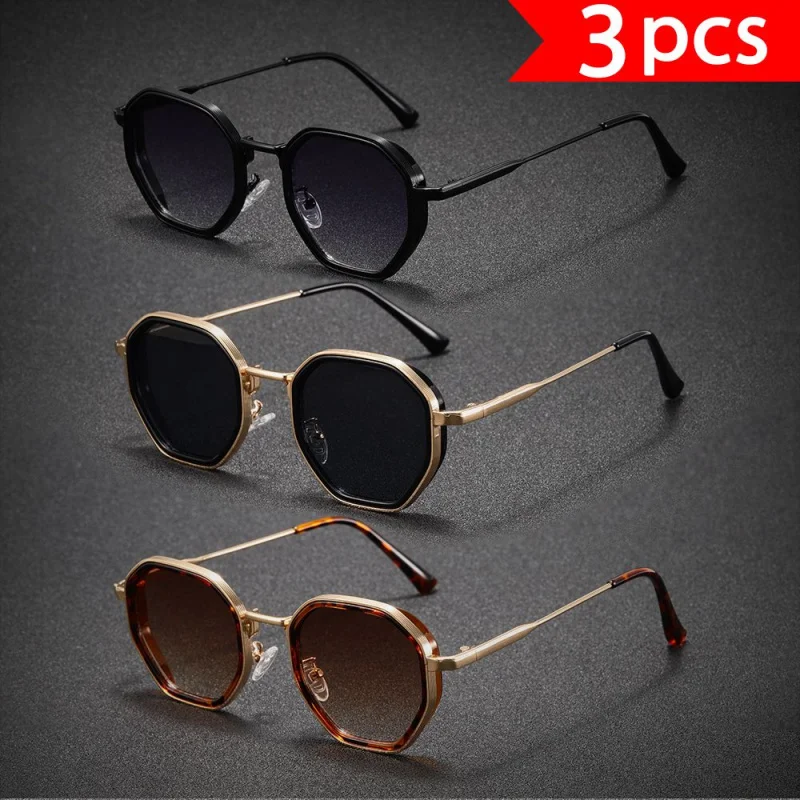 زوج واحد من النظارات الشمسية ذات الإطار الدائري العصري للرجال، مزودة بتصميم مريح لدعم الأذن #4