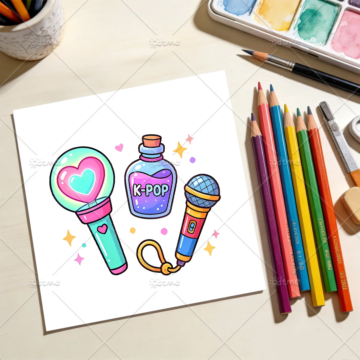 K-POP Malbuch für Erwachsene mit Cartoon-Motiven und Einfachen Mustern zur Entspannung, DIY Mal- und Zeichenbücher für Jugendliche – Detail 9