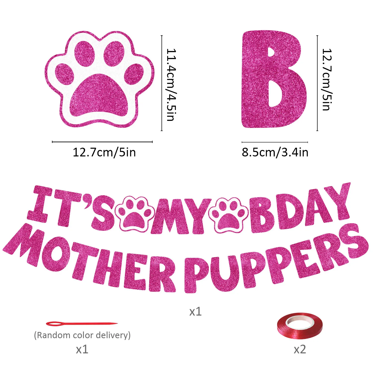 Geburtstagsparty-Set für Hunde – Bandana, Hut, Fliege und Geburtstagsbanner für kleine Hunde, Welpendekoration mit It's My Bday Signs Junge/Mädchen – Detail 11