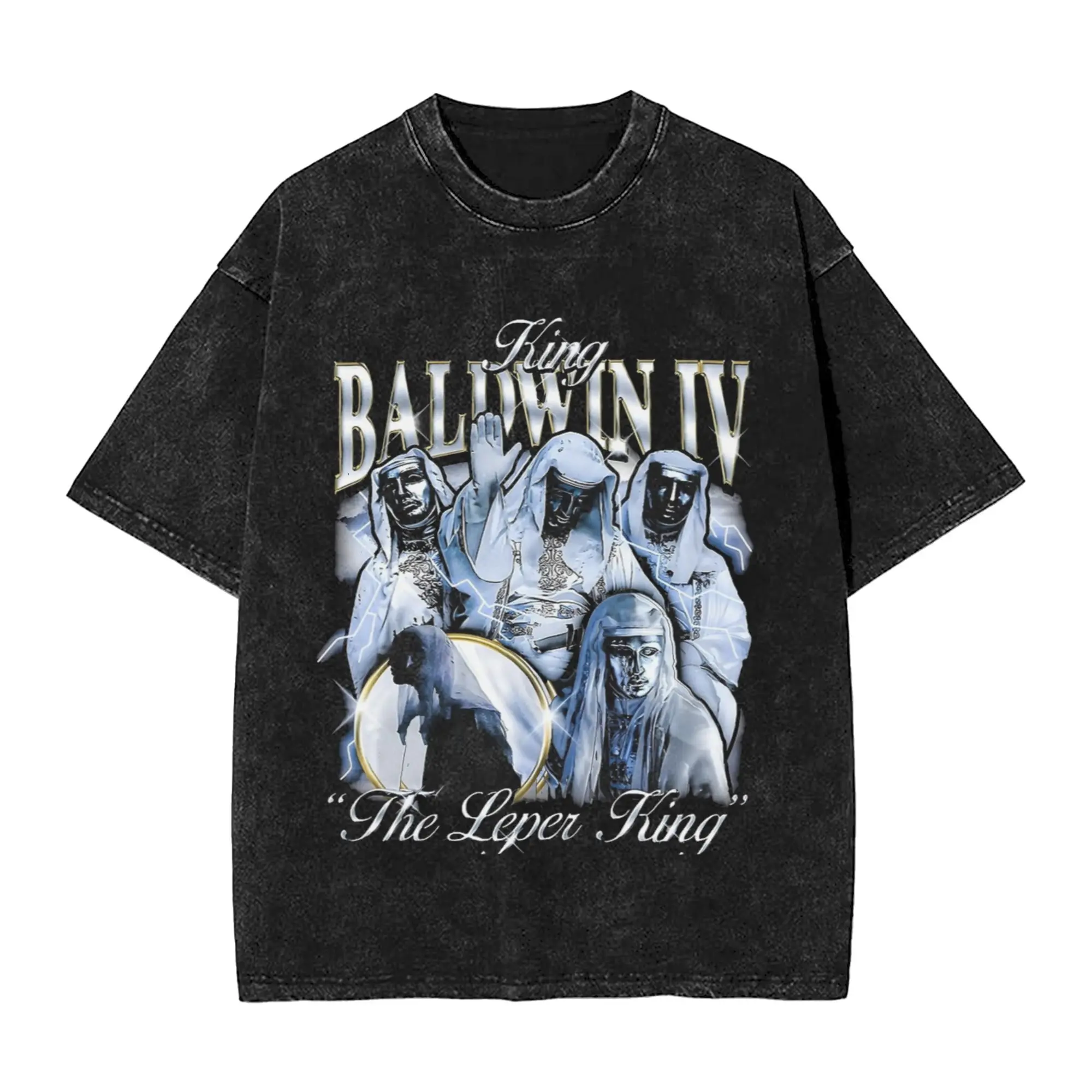 Men Women's T-Shirt King Baldwin IV  Washed T-Shirts Hippie  Summer Tee Shirt Awesome Simple Cotton Clothes Dropshipping