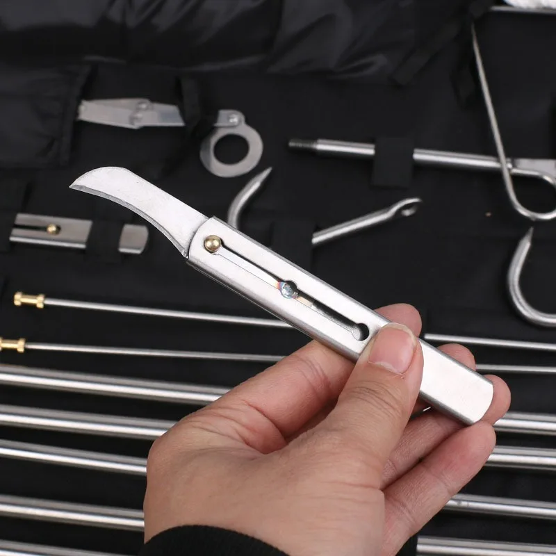 Veterinary Obstetric Instrument Kit For Cattle Large Animal Dystocia Delivery Tools With Obstetric Finger Knife