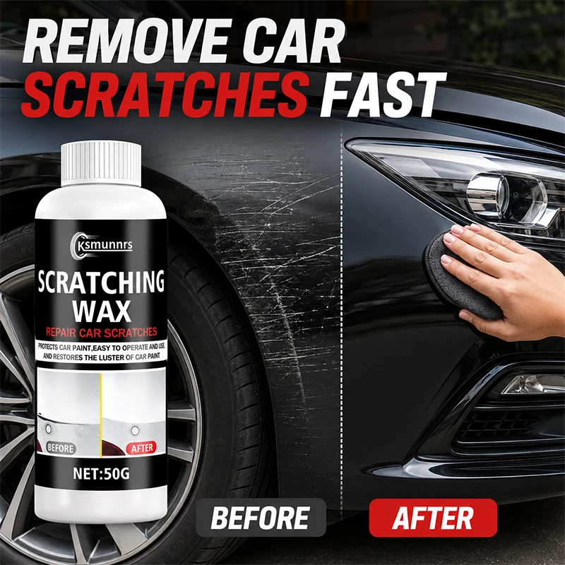 Car Scratch Repair Cream with Sponge, Paint Polishing Remover for Minor Scratches, Stone Chips and Bumper Scuffs