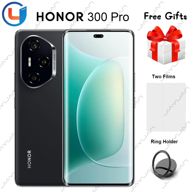 هاتف محمول HONOR 300 Pro 5G GMS أصلي بشاشة 6.78 بوصة 120 هرتز شاشة AMOLED سنابدراجون 8 Gen 3 MagicOS 9 كاميرا 50 ميجابكسل AI هاتف ذكي