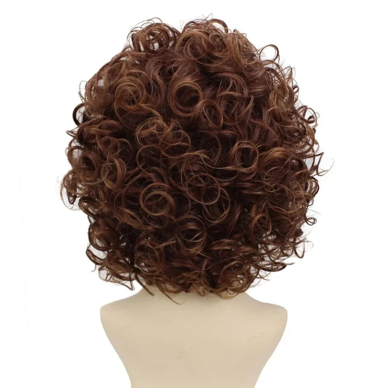 Hair New Fashion Women's Long Natural Medium Brown Curly Wigs 14 In