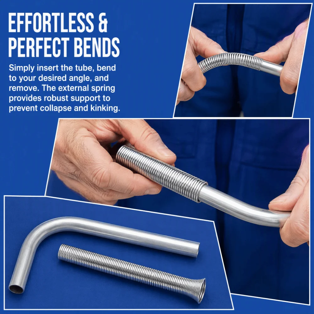 5PCS Super Elastic Spring Tube Bender Thin Wall Compatible 1/4-5/8 Inch Tubing Bender Kit Wire Bending Spring Electrical Wiring