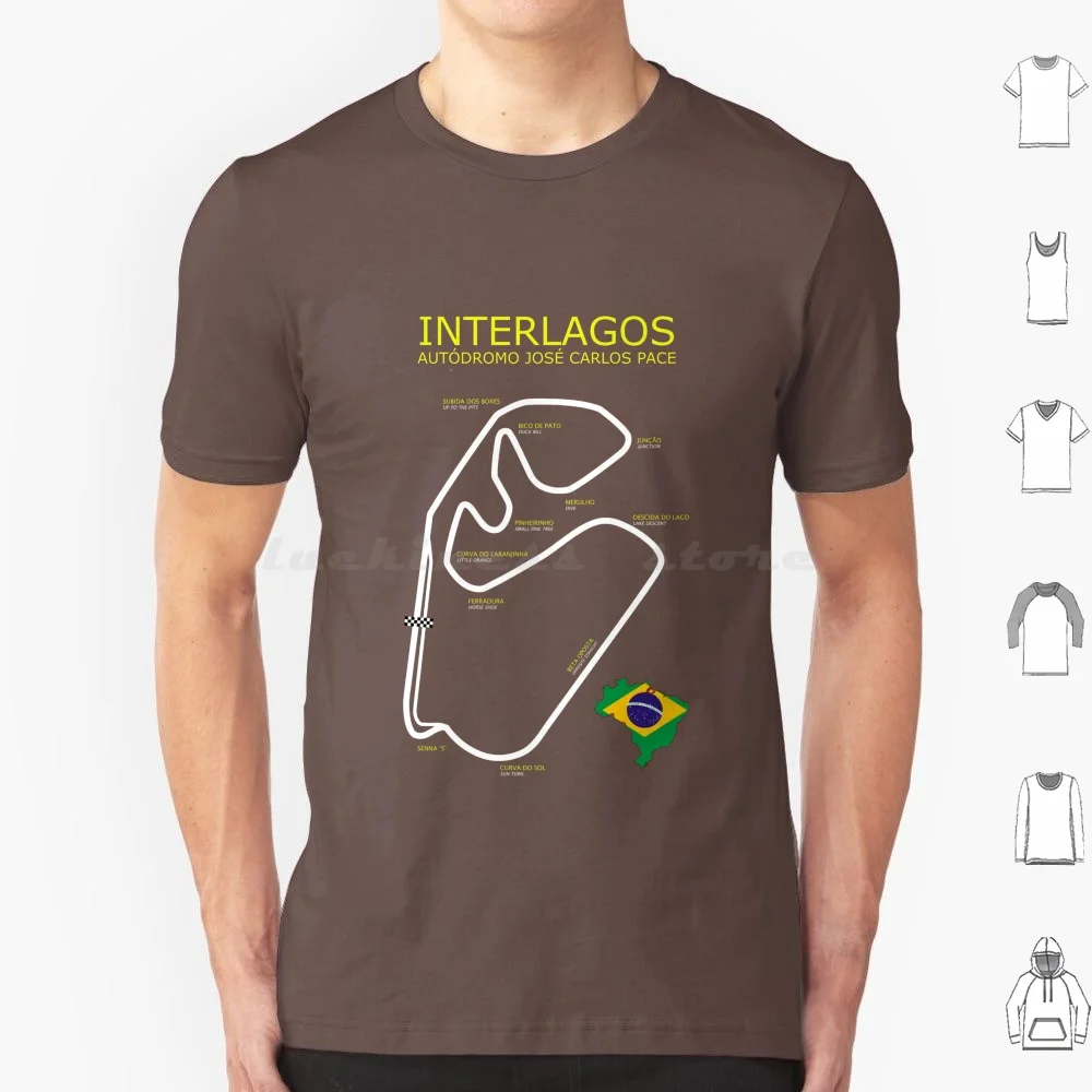 Camiseta de algodón con diseño de circuito autodr, camisa de Gran Premio de Brasil, con estampado alusivo a José Carlos Pace, talla 6xl