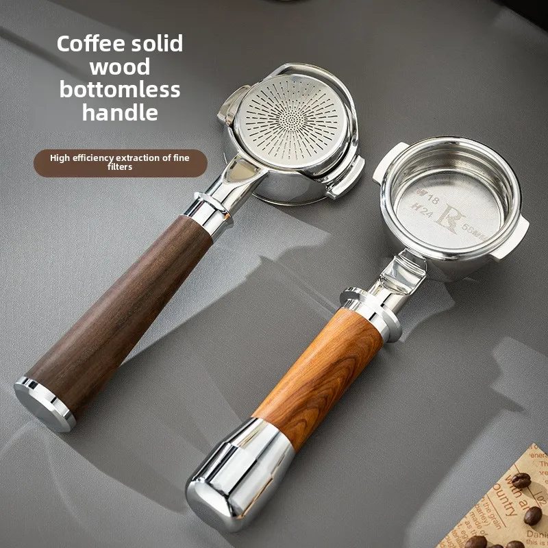 

1PCS Stainless Steel Dismountable Coffee Funnel with Wooden Handle Accessories for Coffee Shop Home Bar Restaurant Kitchen