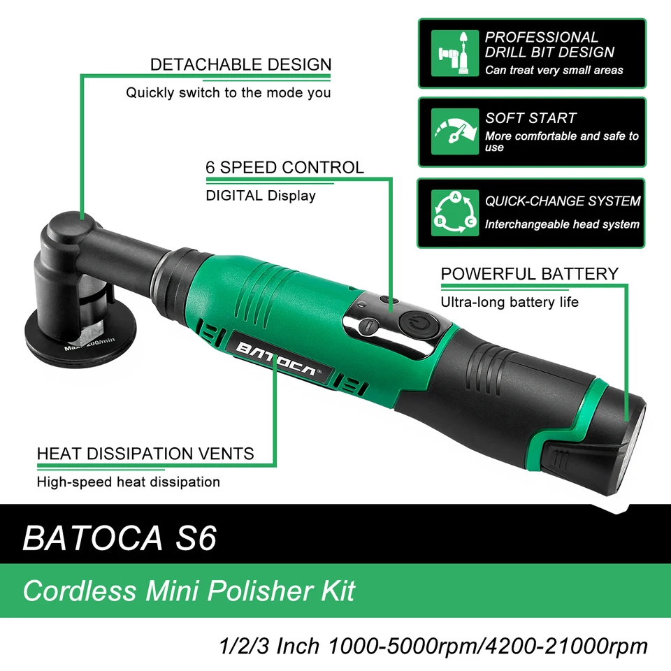 BATOCA S6 コードレスポリッシャー 12V 2.0Ah