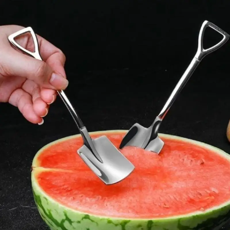 1Pcs Stainless Steel Shovel Spoons Creative Design Food Safe Material For Ice Cream Dessert Coffee Home Daily Use