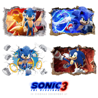Cartoon Sonics Wall Stickers Anime Pattern Home Decoration Posters Kids Bedroom Living Room Decor Accessories PVC Aesthetic