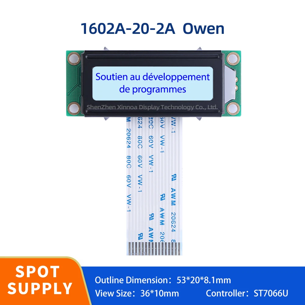 Zapewnienie jakości 02*16 LCD 53*20MM 1,5 cala 5V ekran LCD 53*20MM szara folia niebieskie litery europejski moduł LCD 1602A-20-2A