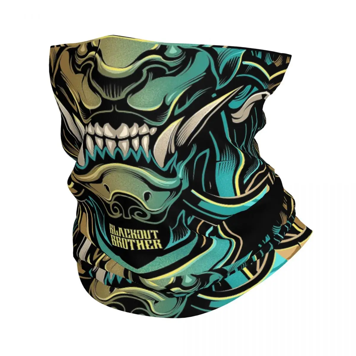 Oni Komainu Bandana Neck Cover Printed Tattoo Japan Tattoo Samurai Mask Scarf Multifunctional Cycling Scarf Fishing Unisex Adult