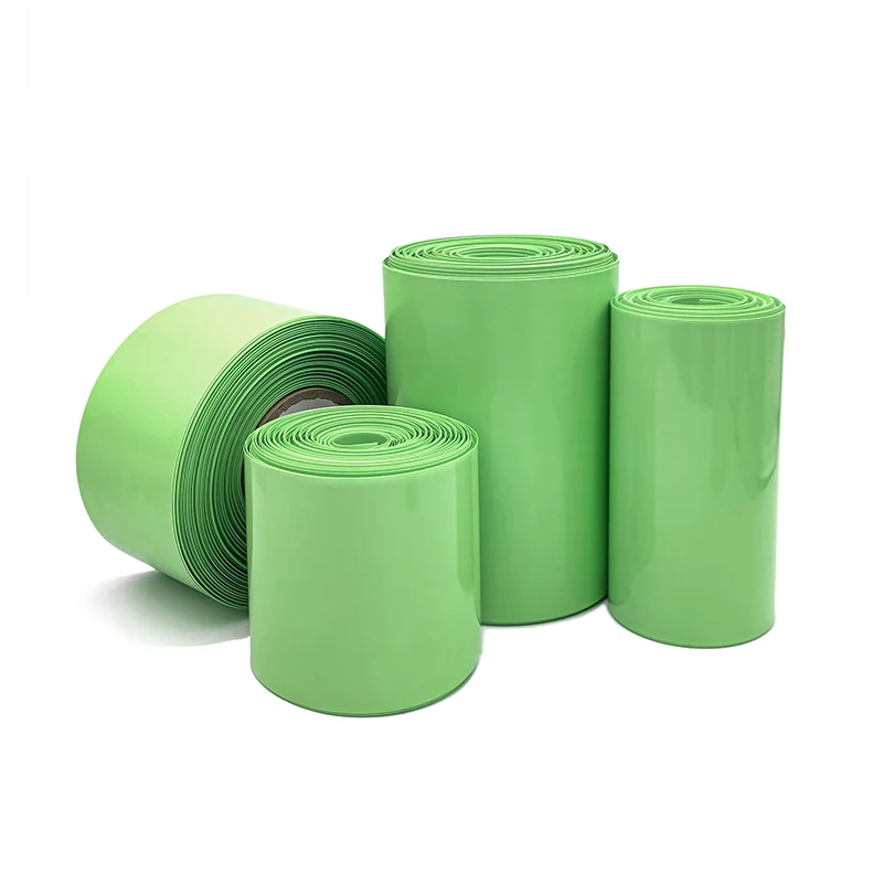 Fruit Green Width 30mm~300mm PVC Heat Shrink Tube Insulated Film Wrap lithium Case Cable Sleeve Dust Proof 1M/2M/3M/5M/10M