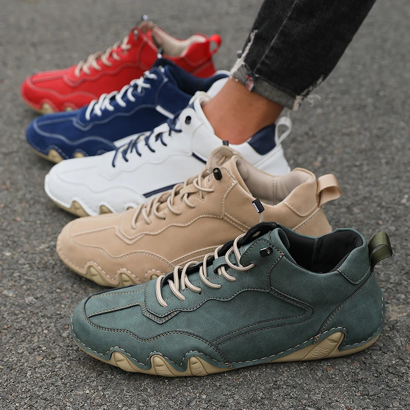 Men's sports shoes 2025 new flat running Boots brand high-quality anti slip hiking shoes men's rubber soled outdoor hiking shoes