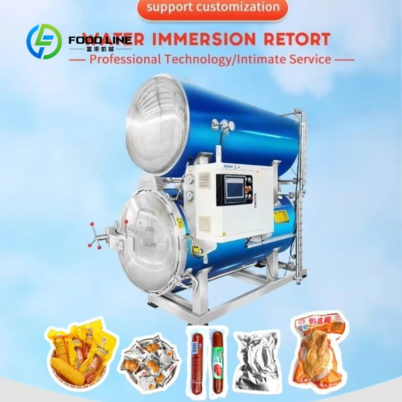 Customized Automatic High Pressure Steam Sterilization Pot Full Hot Water Bath Tuna Sterilization Retort Cooker Machine