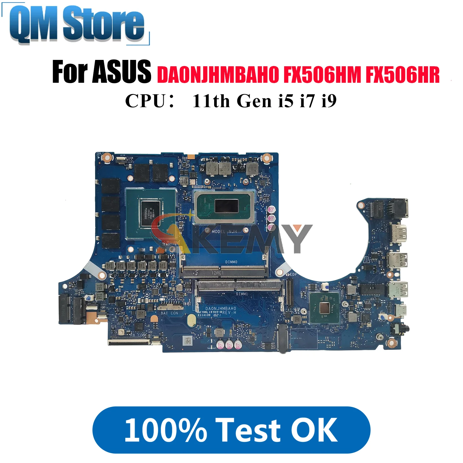 

DA0NJHMBAH0 Материнская плата для ноутбука ASUS TUF Gaming FX506HM FX506HR FX506H Материнская плата с 11-го поколения i5 i7 i9 100% тест, ОК, быстрая доставка