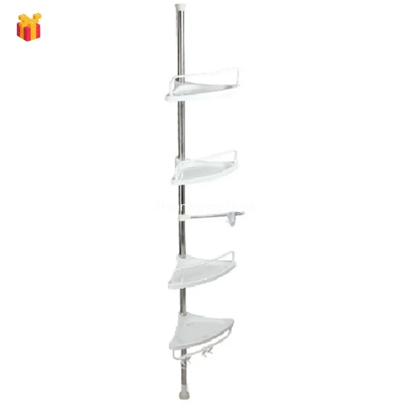 

Shower Corner Stand Floor To Ceiling Tension Pole Shower 4 Tier Shower Caddy Organizer Shelf Corner Bathroom Organizer