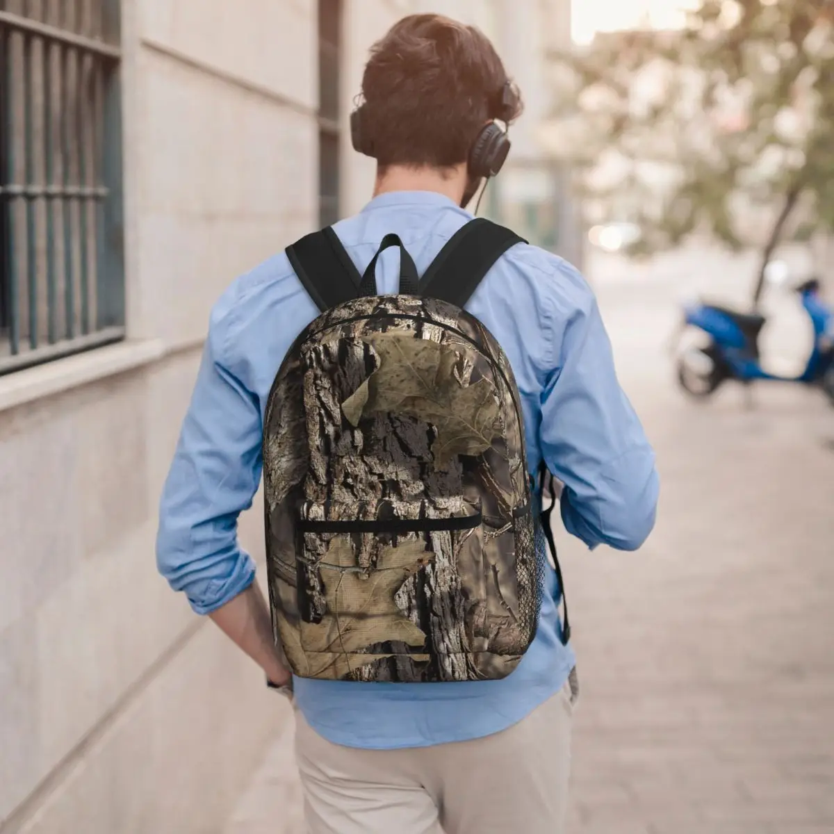 Real Tree Camouflage Camo Pattern Student Backpack School Bag Hiking Travel Daypack for Men Women Bookbag Shoulder Bags