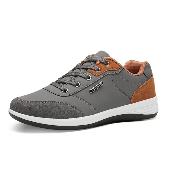 Chaussures décontractées à lacets pour hommes, style britannique, maille respirante, daim, haut à la mode, patchwork plat, chaussures en cuir, printemps, automne, 2023