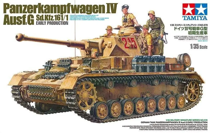 Tamiya 35378 1/35 Scale Model Tank Kit WWII German Panzer IV Ausf.G Sd.Kfz.161/1 Model Building