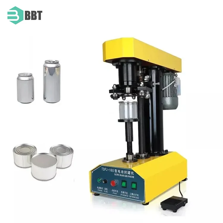 Tabletop Semi Automatic Aluminum Can Sealer Machine Tin Can Seamer Bottle Capping For Milk Tea Coffee Pop Pet Cans